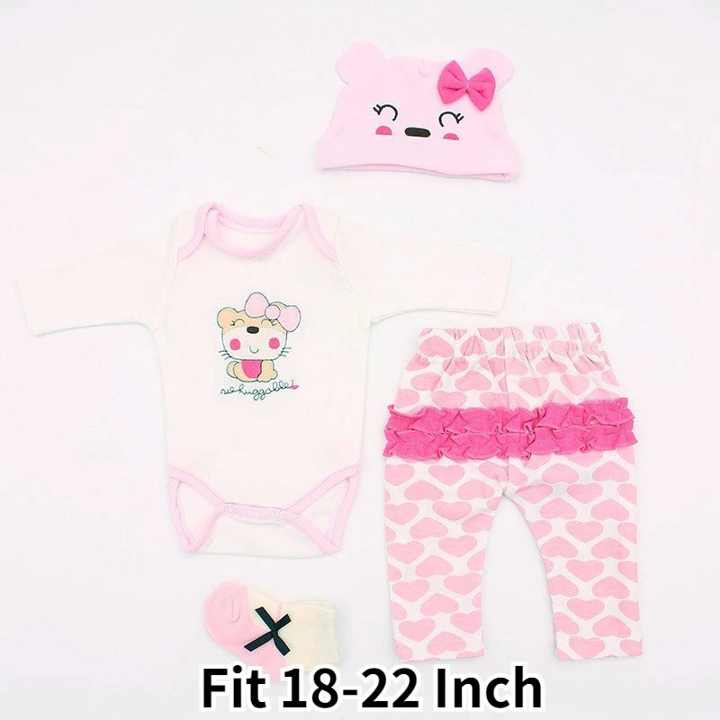 Doll Clothes for 18-22Inch Reborn Doll 45-55Cm Reborn Baby Toddler Doll Retooling Clothes Accessories Cute Dress