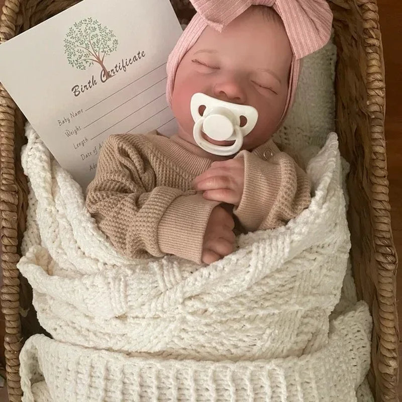 17-Inch Levi Reborn Baby Doll - Finished Sleeping Vinyl Newborn with 3D Skin and Visible Veins - Collectible Art Doll