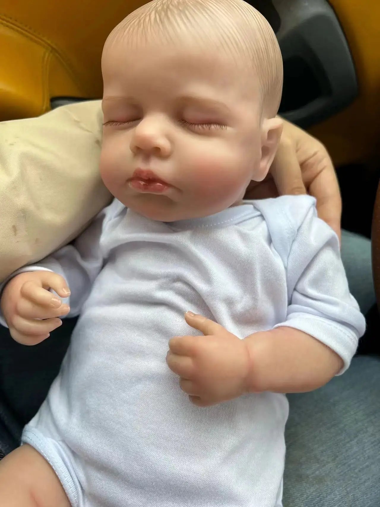 50CM Realistic Finished Bebe Reborn Silicone Vinyl Cloth Body Doll Loulou Handmade Toy for Girls Christmas Gift