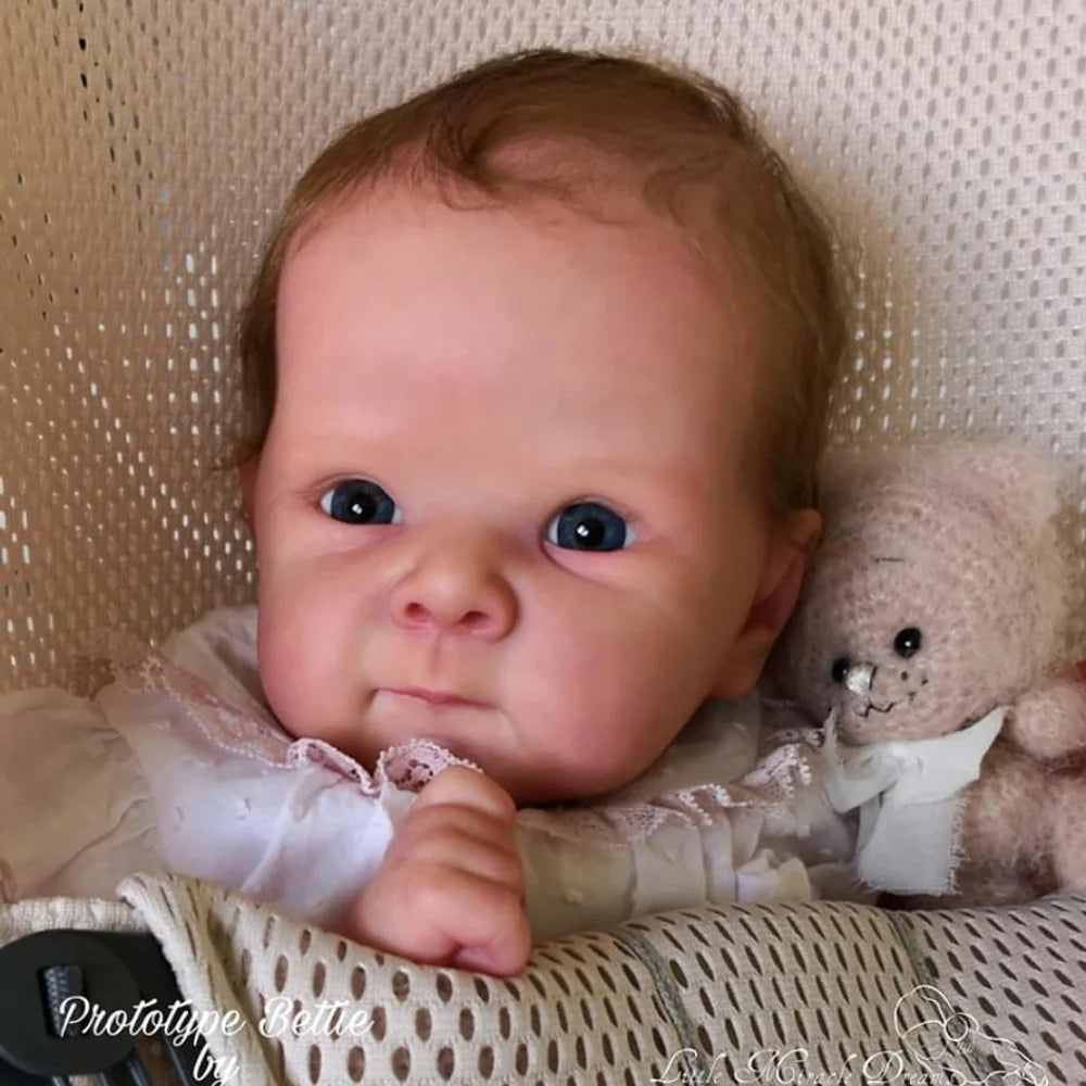 18-Inch Bettie Reborn Doll Kit - Lifelike Unfinished Vinyl Doll with Cloth Body in Fresh Color