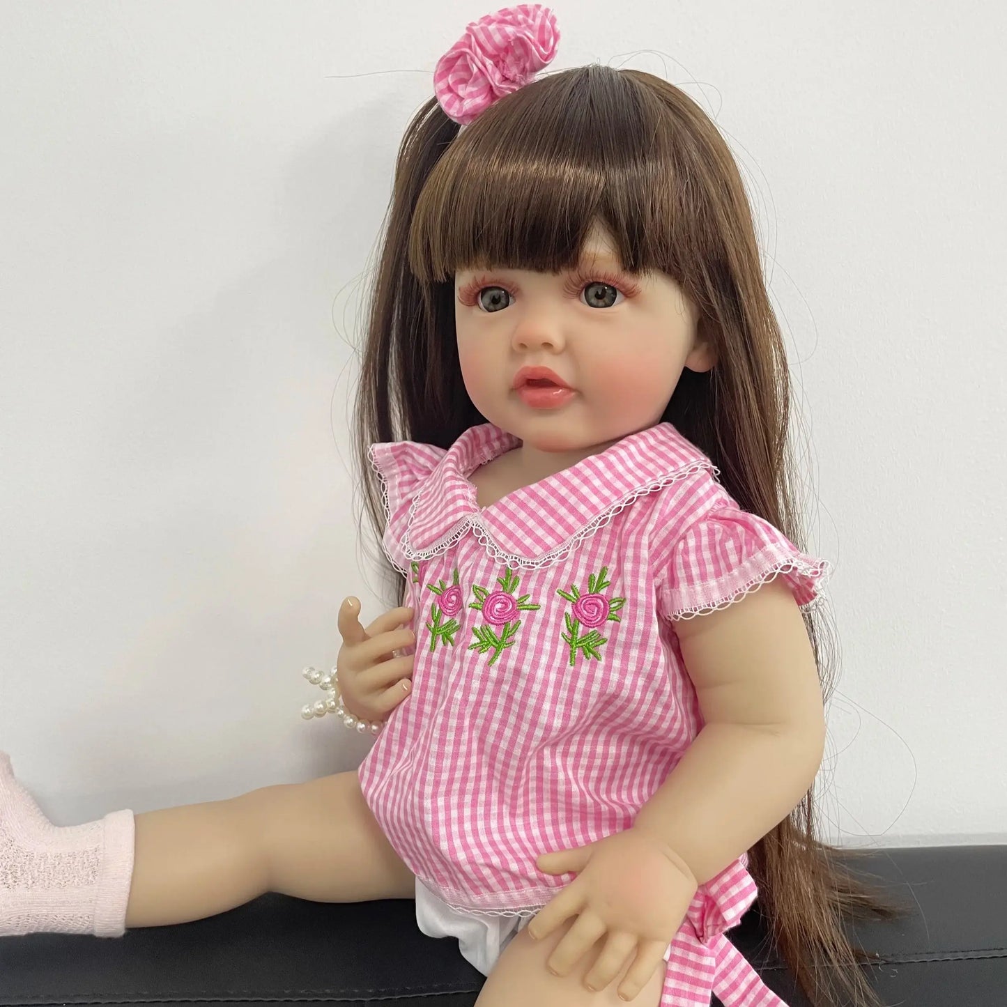 55CM 22Inch Full Silicone Vinyl Reborn Baby Betty Doll Lifelike Girl Cute Princess Toddler Bebe Birthday Christmas Gift