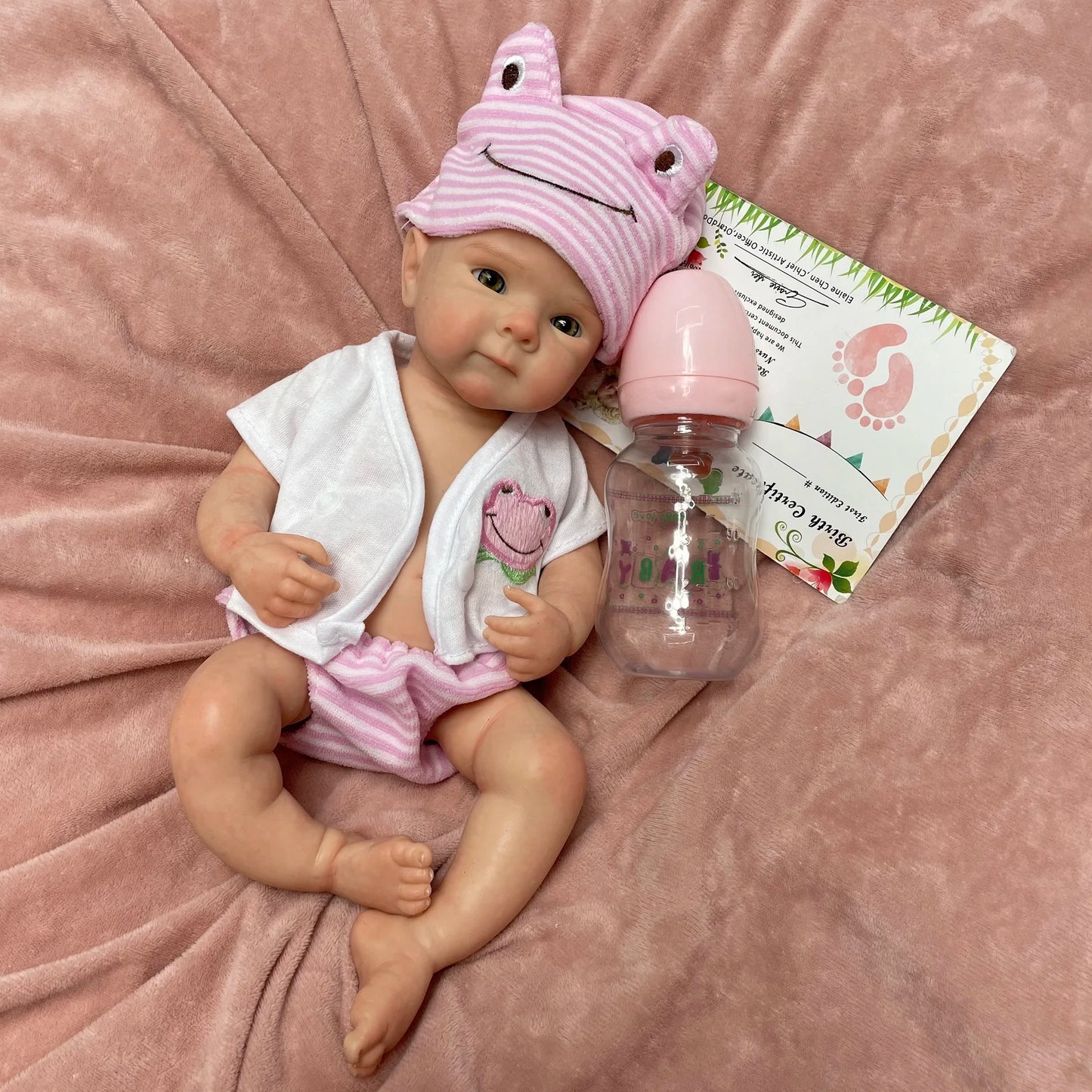 13Inch Waterproof Full Silicone Bettie Bebe Reborn Girl with Painted Skin Newborn Baby Doll Lifelike Muñeca Reborn for Kids Gift