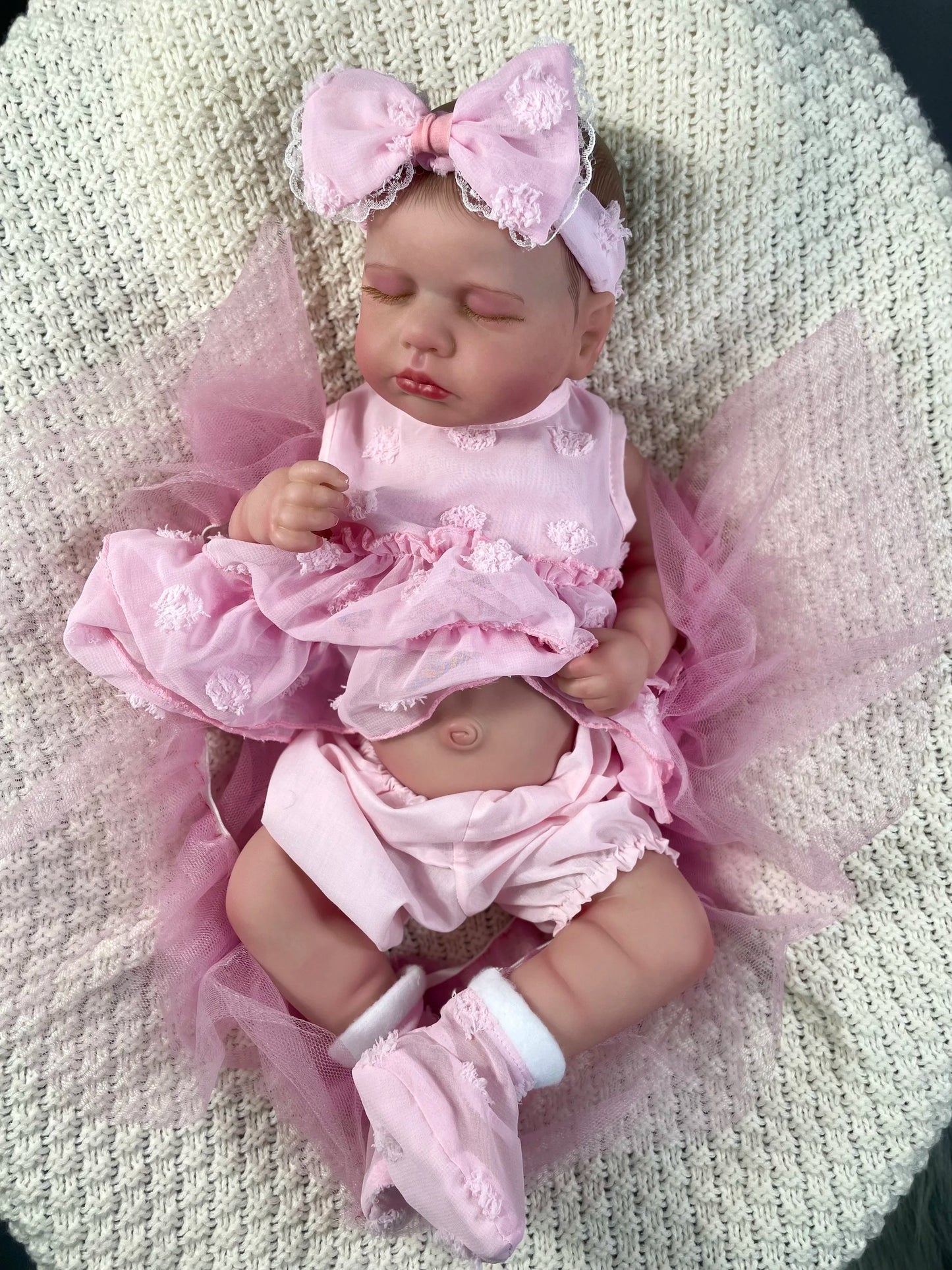 20 Inch Full Body Silicone Vinyl Reborn Loulou Girl Washable Reborn Baby Doll Adorable Reborn Toys Birthday Christmas Gift