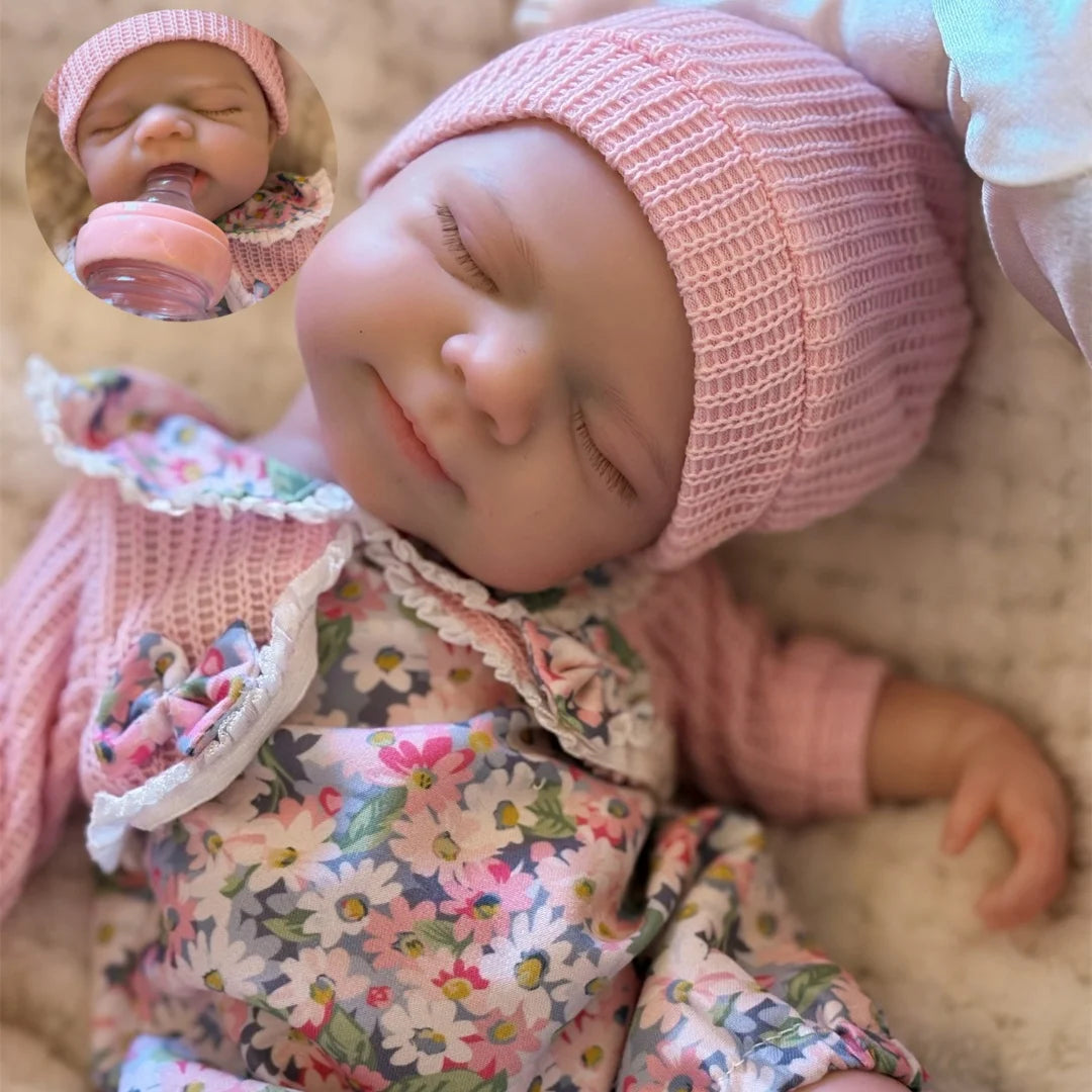 Open Mouth 33Cm Pascale Full Body Silicone Reborn Girl Doll with Painted Skin Washable Soft Touch Newborn Girl Silicone Doll