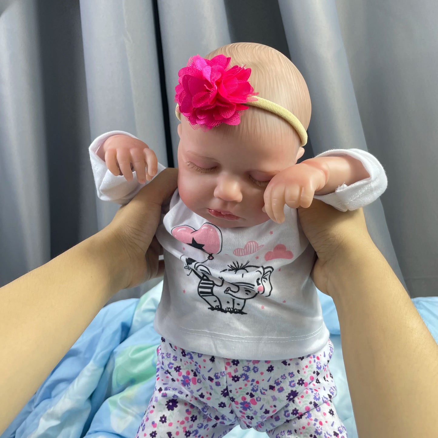50CM Finished Reborn Baby Dolls Loulou Sleeping Girl Lifelike Silicone Vinyl Newborn 3D Skin Visible Veins DIY Toys for Girls