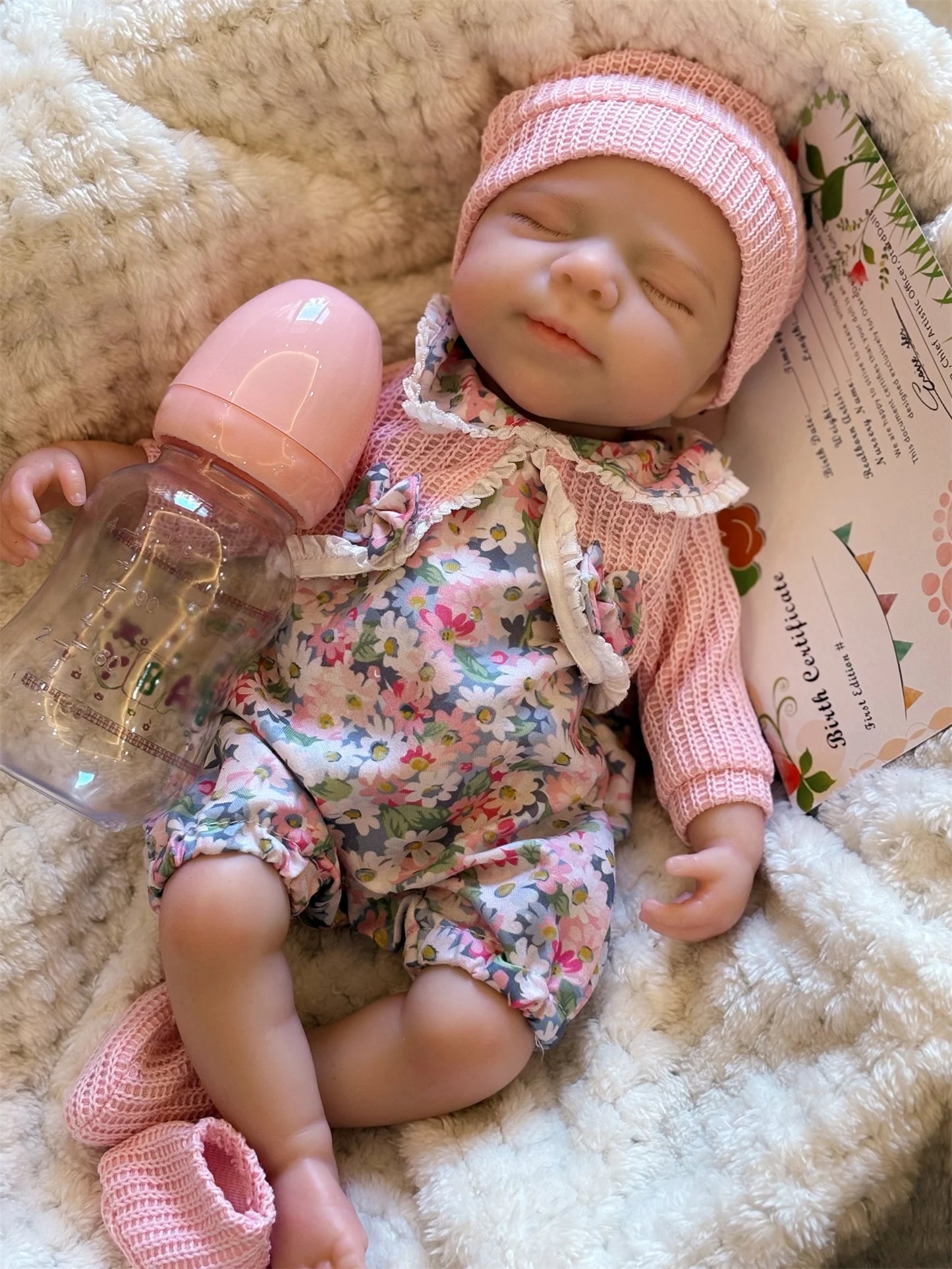 Open Mouth 33Cm Pascale Full Body Silicone Reborn Girl Doll with Painted Skin Washable Soft Touch Newborn Girl Silicone Doll