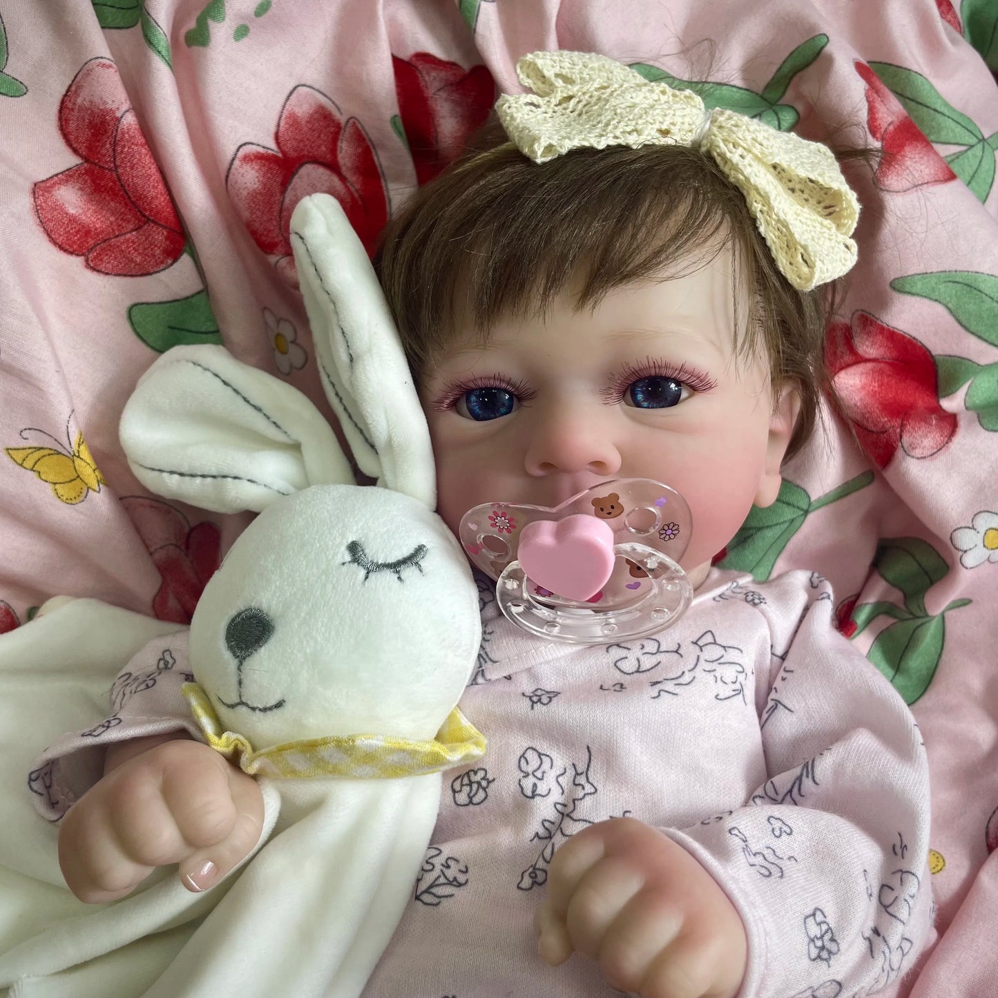17-18Inch Finished Reborn Dolls Felicia Silicone Vinyl or Cloth Doll Lifelike Adorable Newborn Girl Best Christmas Gift