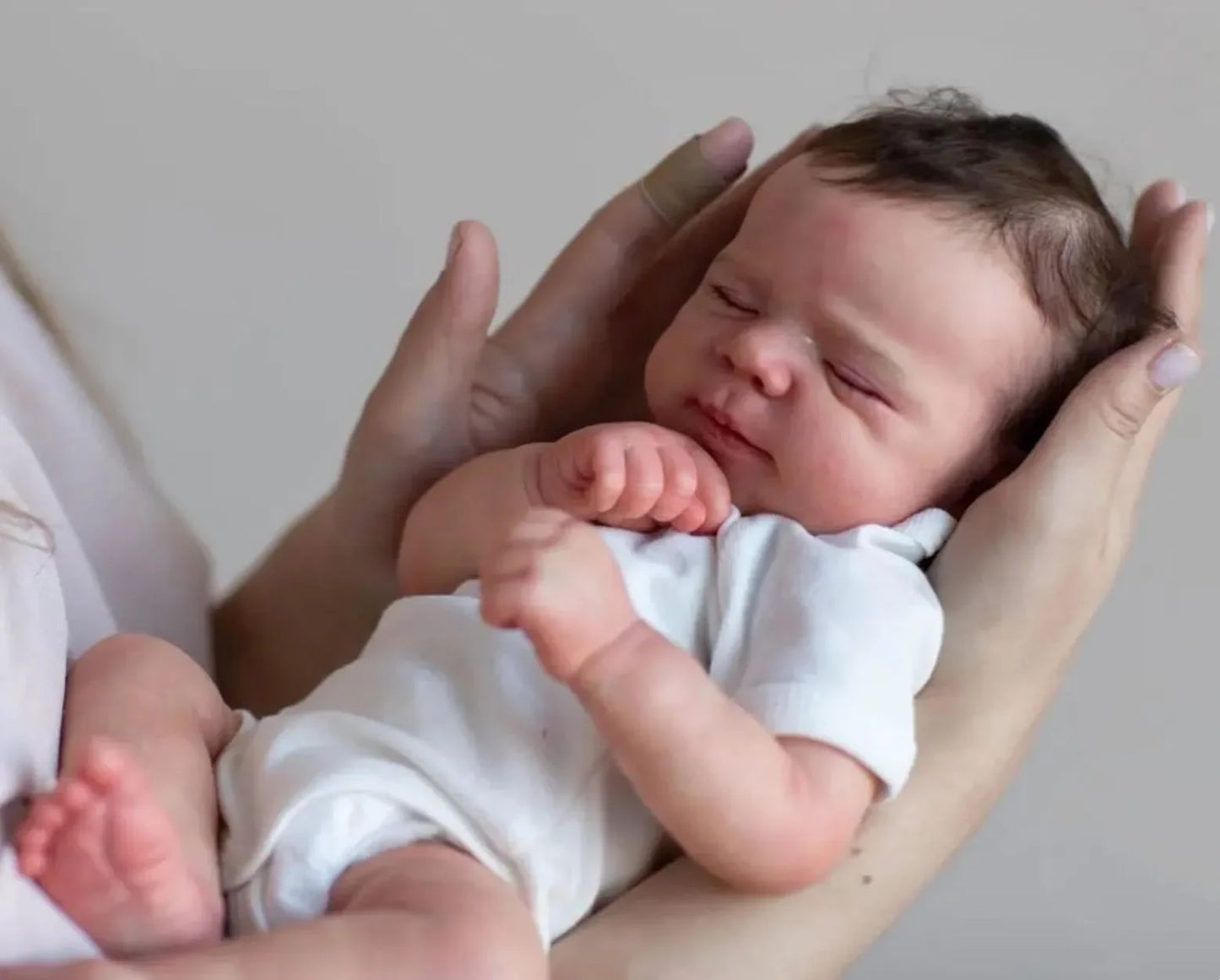 Realistic 48Cm Soft Silicone Asleep Reborn Baby Doll with 3D-Painting Skin, Alive 19Inch Newborn Bebe Cute Birthday Gift