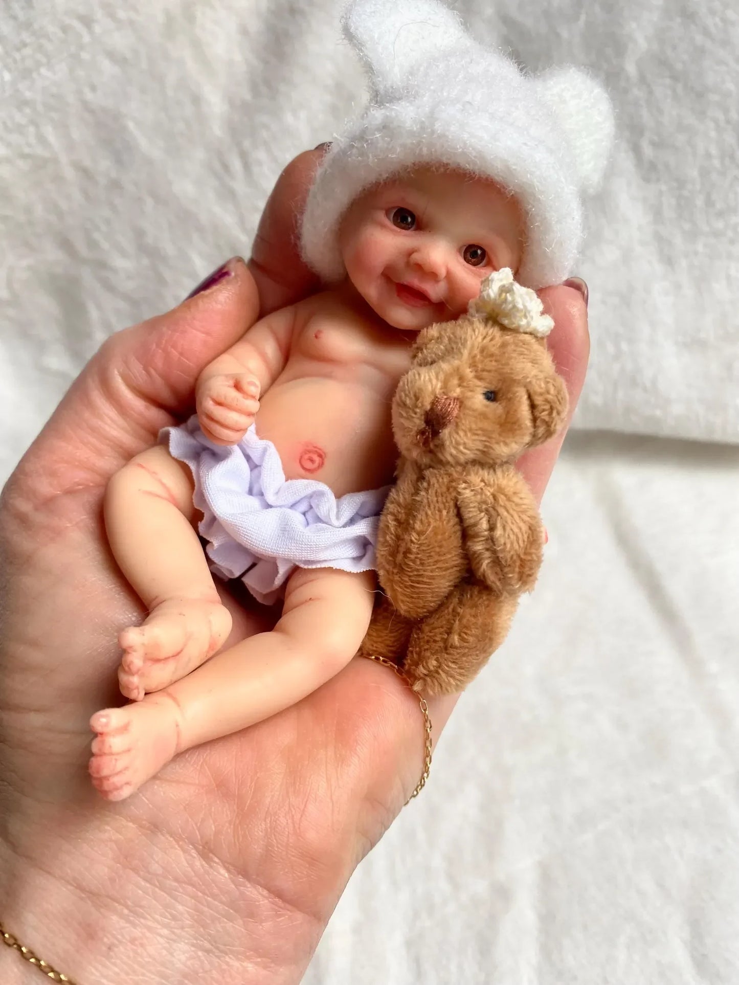 14-15Cm Cuddly Mini Palm Silicone Bebe Reborn Girl & Boy Flexible Soft Touch Can Washable Lifelike Reborn Silicone Doll