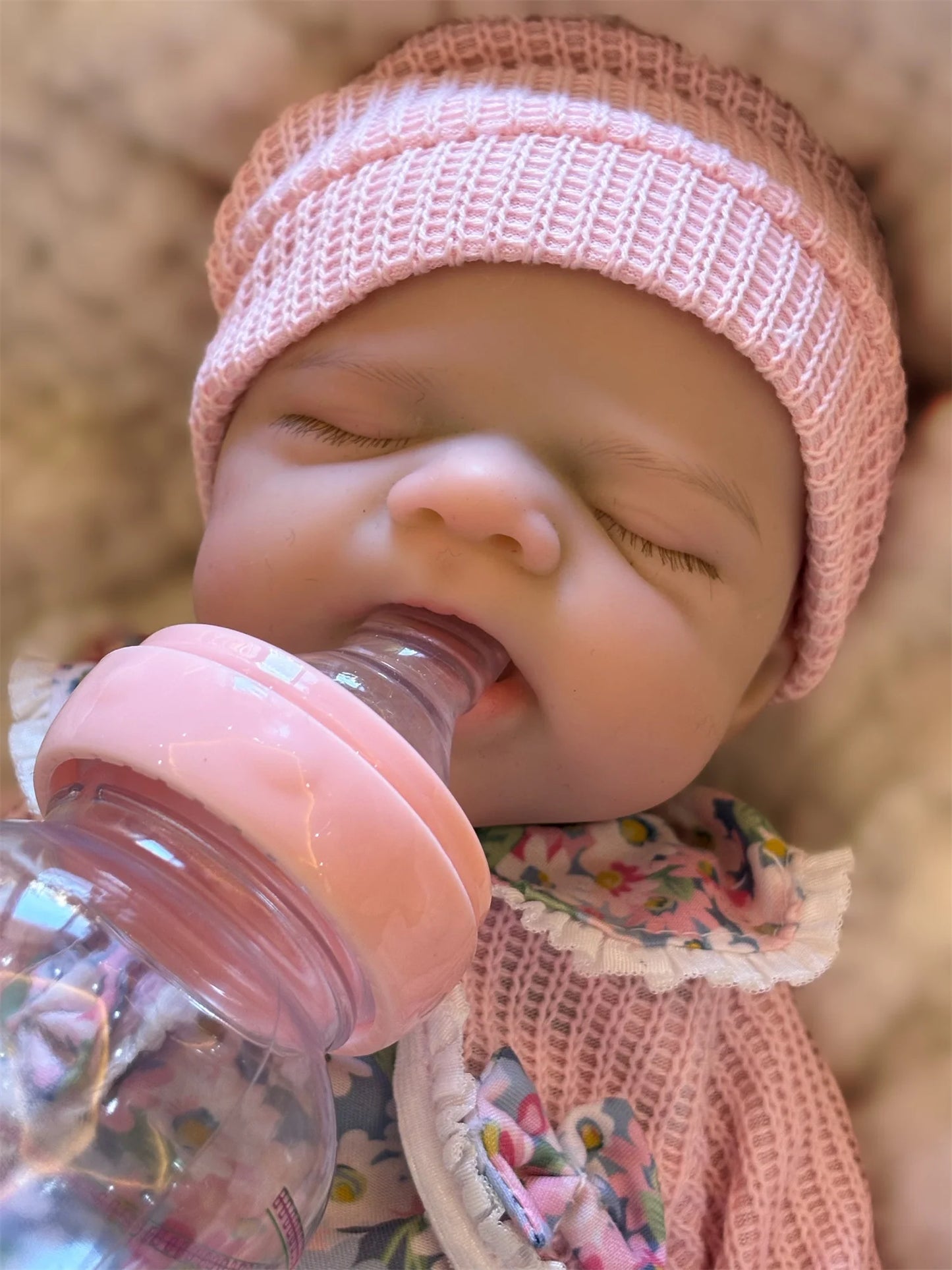 Open Mouth 33Cm Pascale Full Body Silicone Reborn Girl Doll with Painted Skin Washable Soft Touch Newborn Girl Silicone Doll