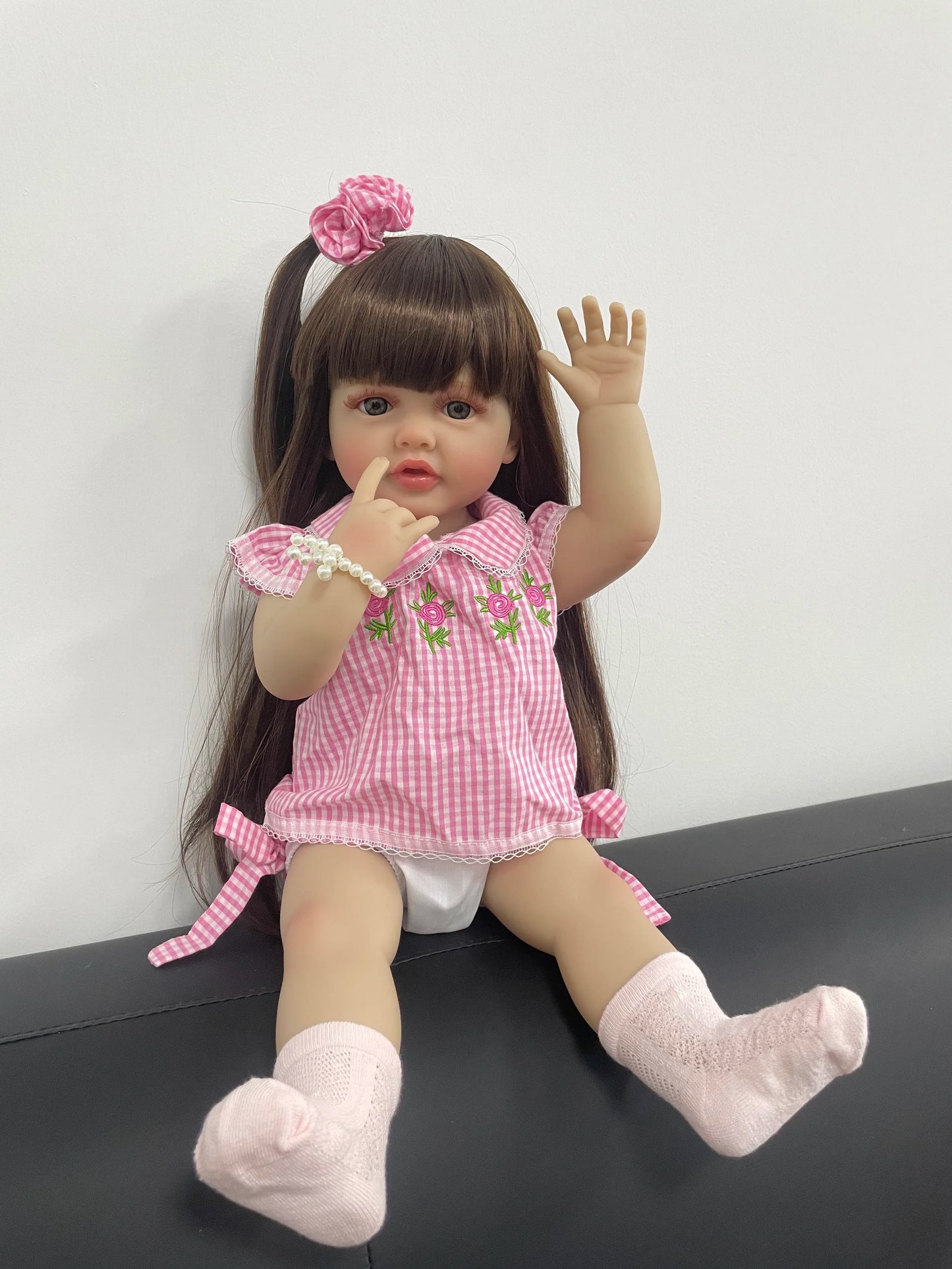 55CM 22Inch Full Silicone Vinyl Reborn Baby Betty Doll Lifelike Girl Cute Princess Toddler Bebe Birthday Christmas Gift