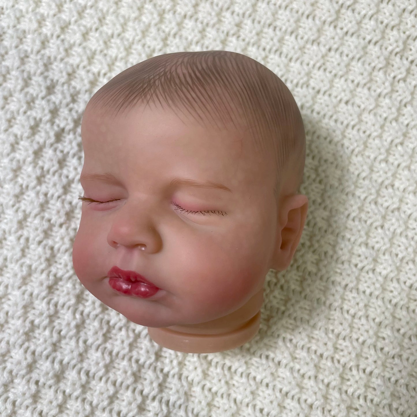 20 Inch Reborn Loulou 3D Skin Painted Kit with Rooted Eyelashes and Cloth Body Unassembled Reborn Baby Doll Parts DIY Molds