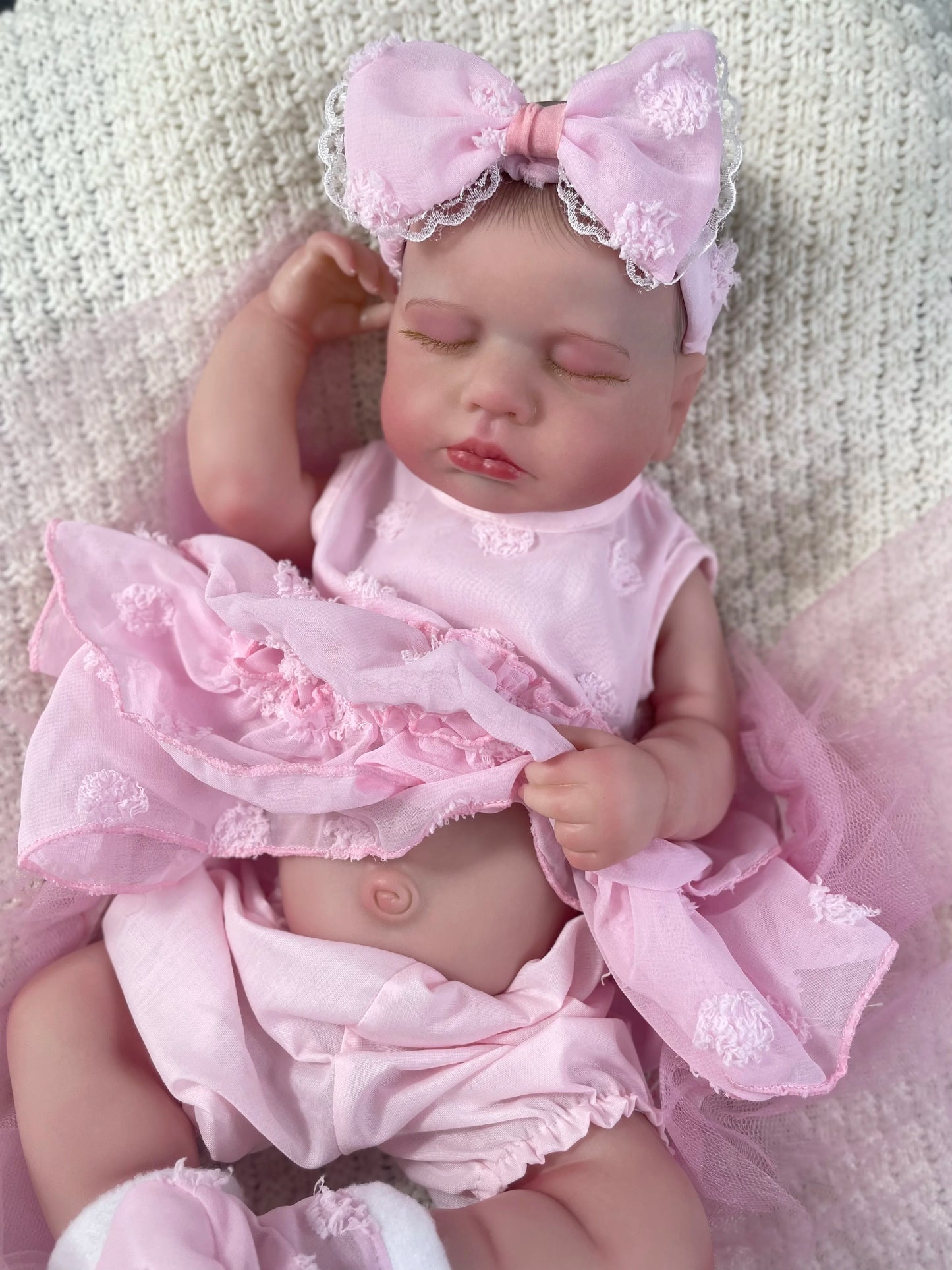 20 Inch Full Body Silicone Vinyl Reborn Loulou Girl Washable Reborn Baby Doll Adorable Reborn Toys Birthday Christmas Gift