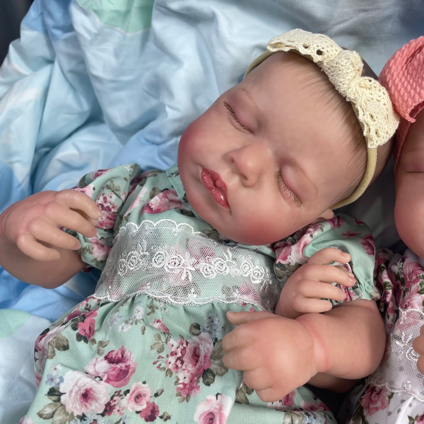 50CM Finished Reborn Baby Dolls Loulou Twins Girl Lifelike Silicone Vinyl Newborn 3D Skin Visible Veins DIY Toys for Girls