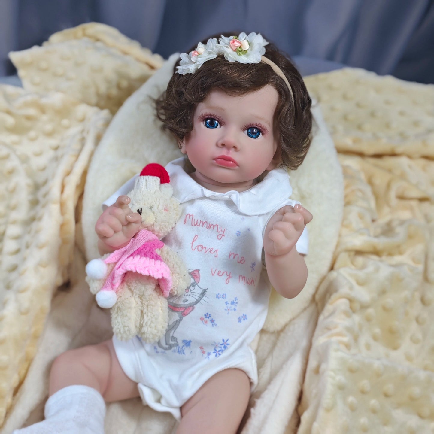 53CM Full Body Vinyl Girl Waterproof Reborn Doll Tutti Face Hand-Detailed Painting with Visible Veins Lifelike 3D Skin Tone Gift