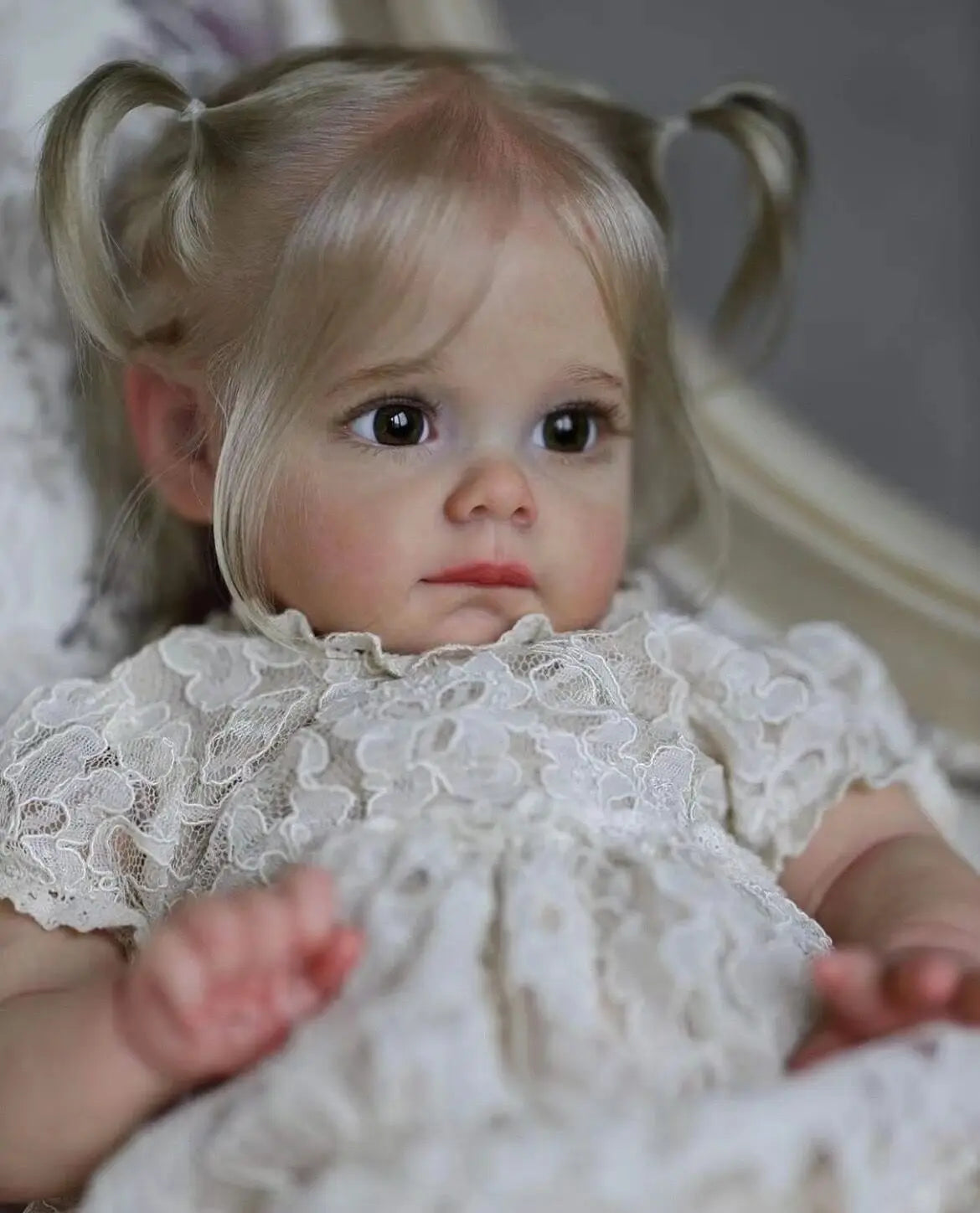 60CM Maggie Handmade High Quality Soft Vinyl Silicone Reborn Toddler Detailed Lifelike Hand-Rooted Hair Collectible Art Doll