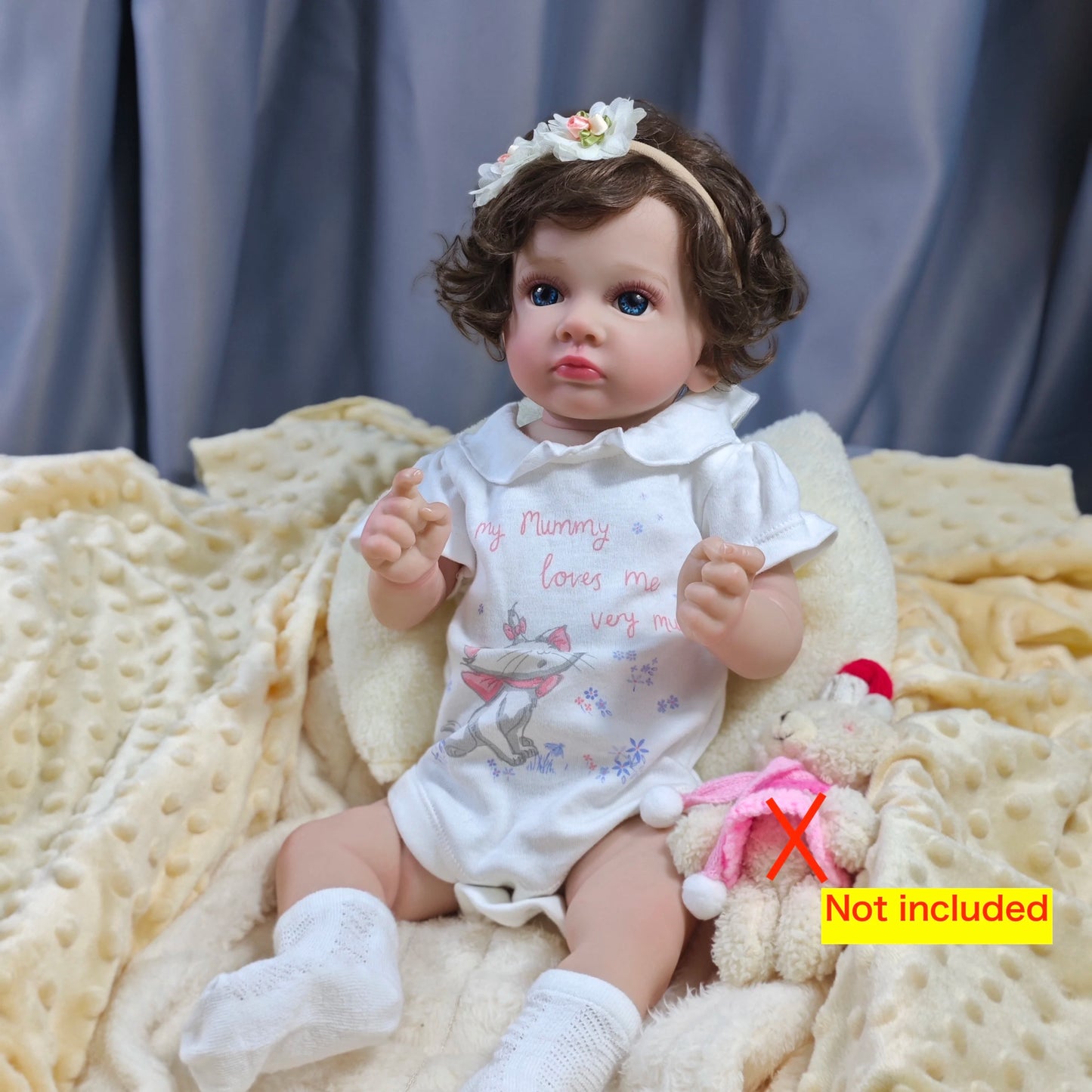 53CM Full Body Vinyl Girl Waterproof Reborn Doll Tutti Face Hand-Detailed Painting with Visible Veins Lifelike 3D Skin Tone Gift