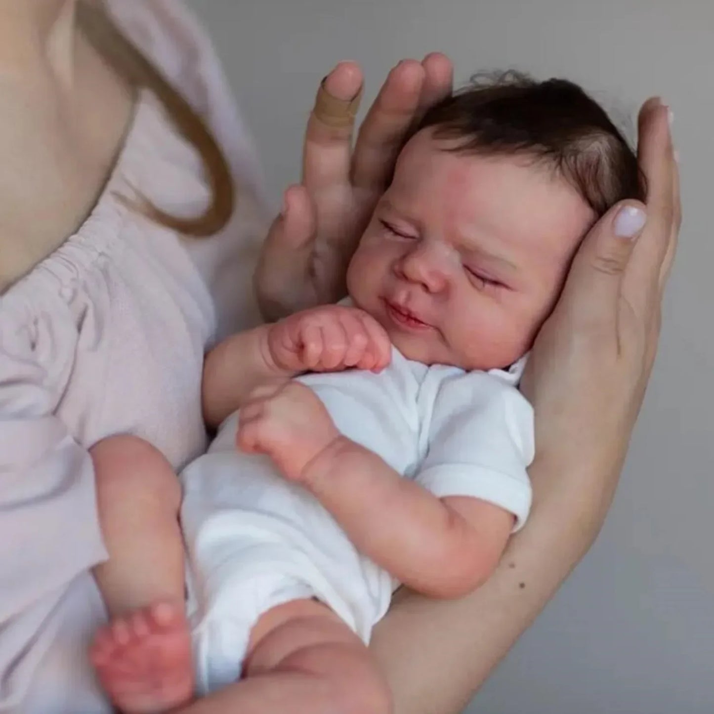 Realistic 48Cm Soft Silicone Asleep Reborn Baby Doll with 3D-Painting Skin, Alive 19Inch Newborn Bebe Cute Birthday Gift