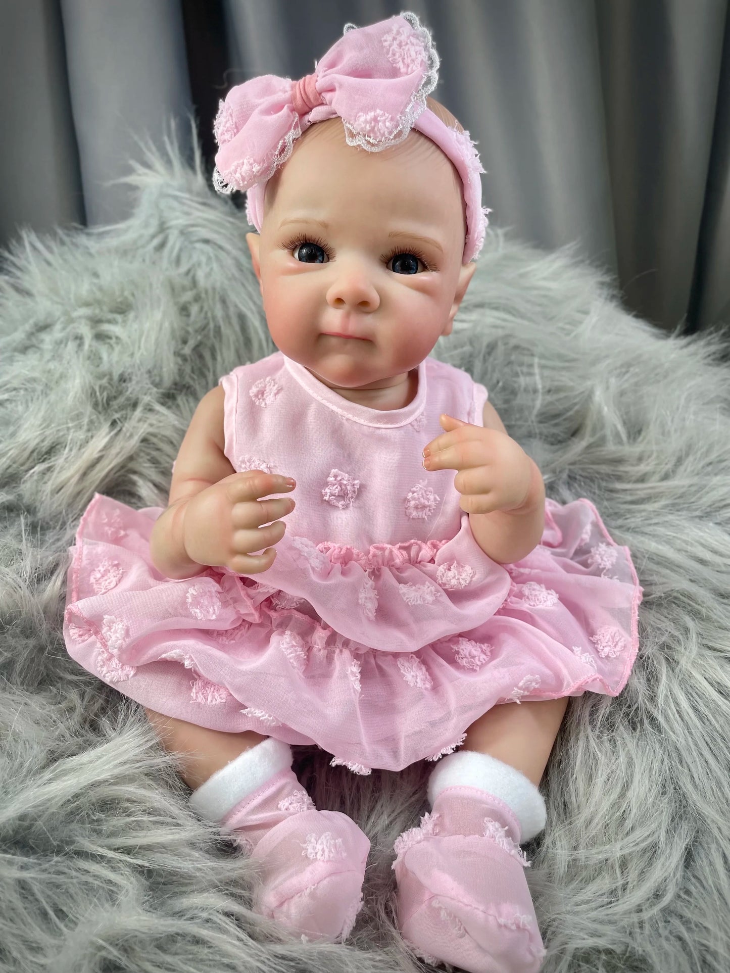 18 Inch Bettie Full Body Vinyl Girl Washable Reborn Baby Doll with Painted Lifelike Hair Bebe Reborn Christmas Toys