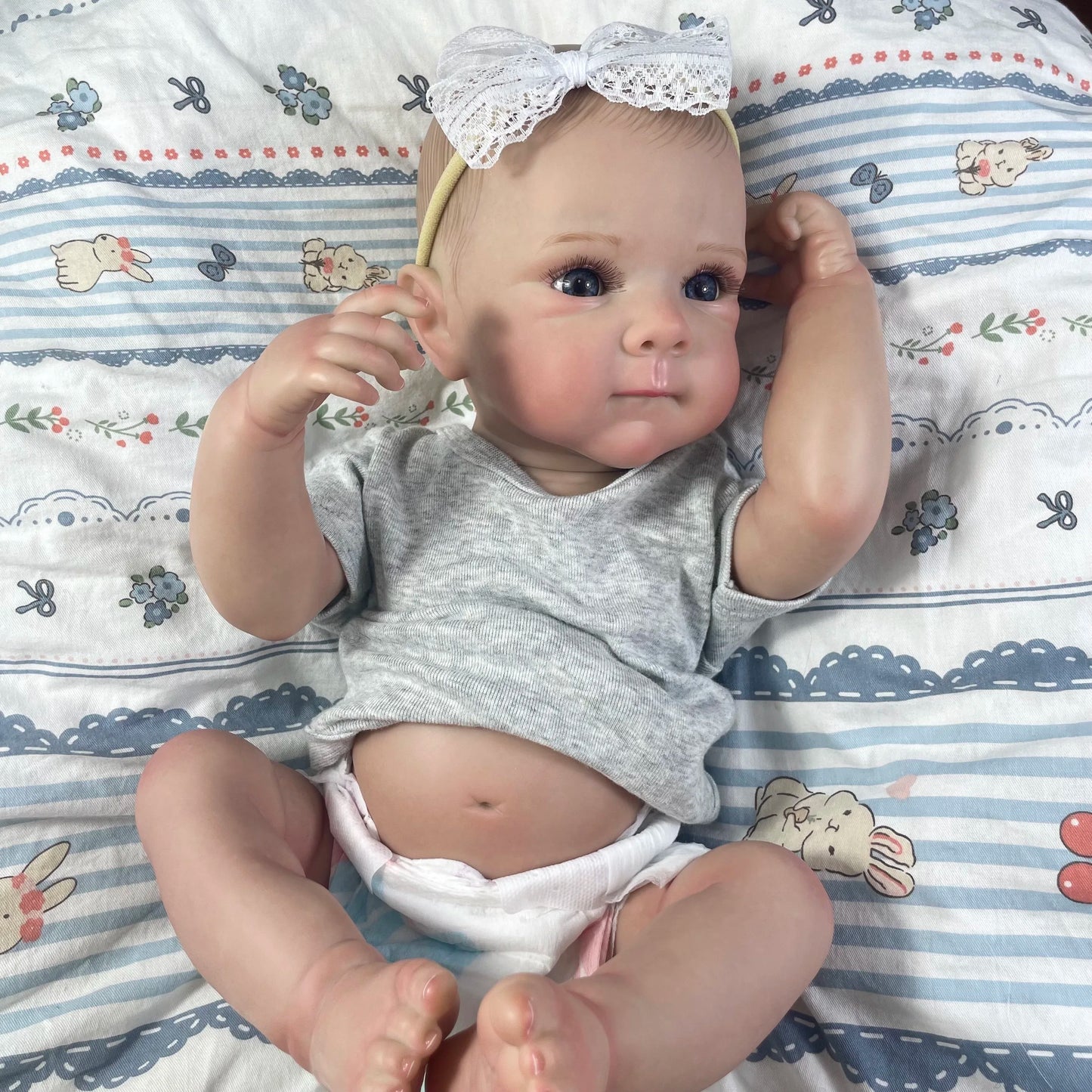 18 Inch Bettie Full Body Vinyl Girl Washable Reborn Baby Doll with Painted Lifelike Hair Bebe Reborn Christmas Toys