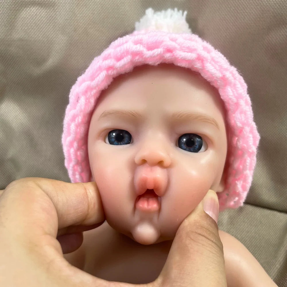 13 inch Mini Solid Silicone Reborn Baby Doll – Tina, Washable Body