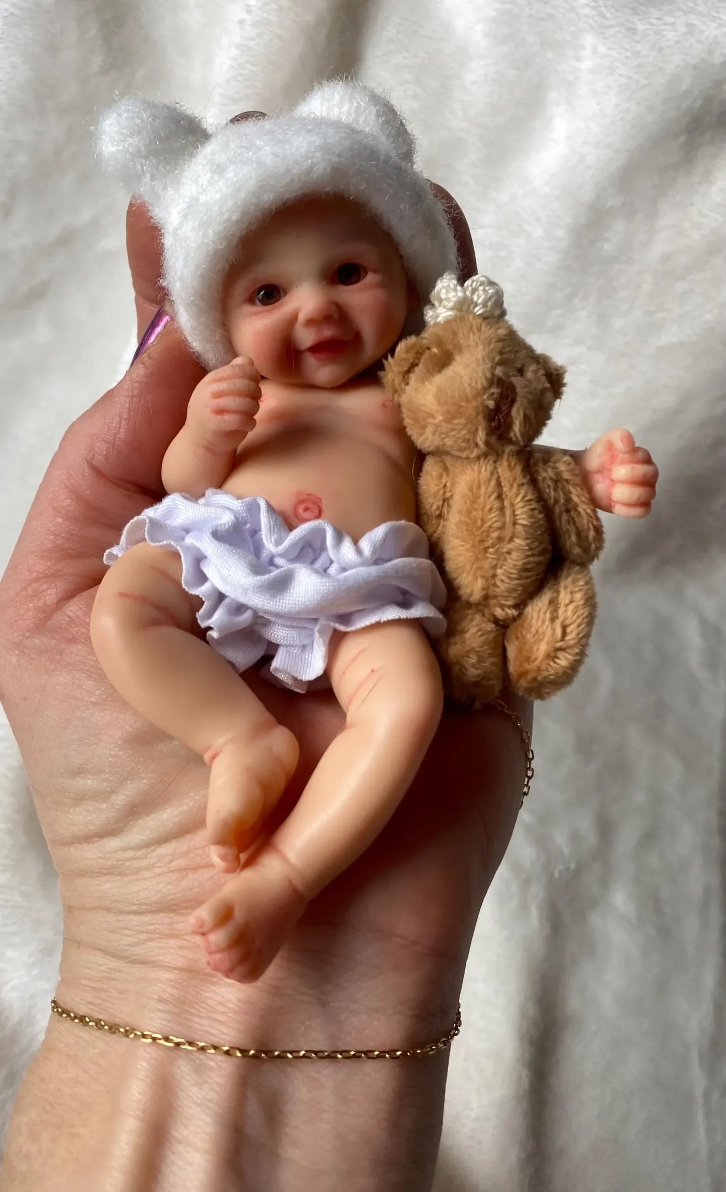 14-15Cm Cuddly Mini Palm Silicone Bebe Reborn Girl & Boy Flexible Soft Touch Can Washable Lifelike Reborn Silicone Doll