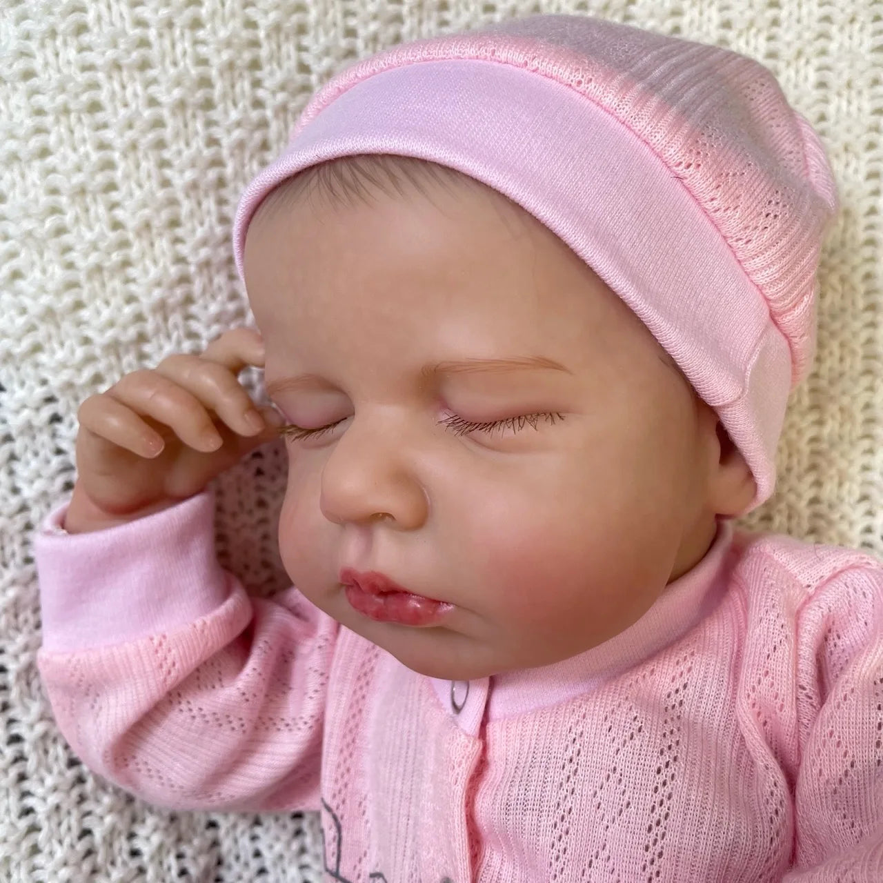 20 Inch Lifelike Painted Reborn Baby Dolls Loulou 3D Skin Lifelike Baby Girl Vinyl Newborn Dolls Toy Figure Christmas Gift