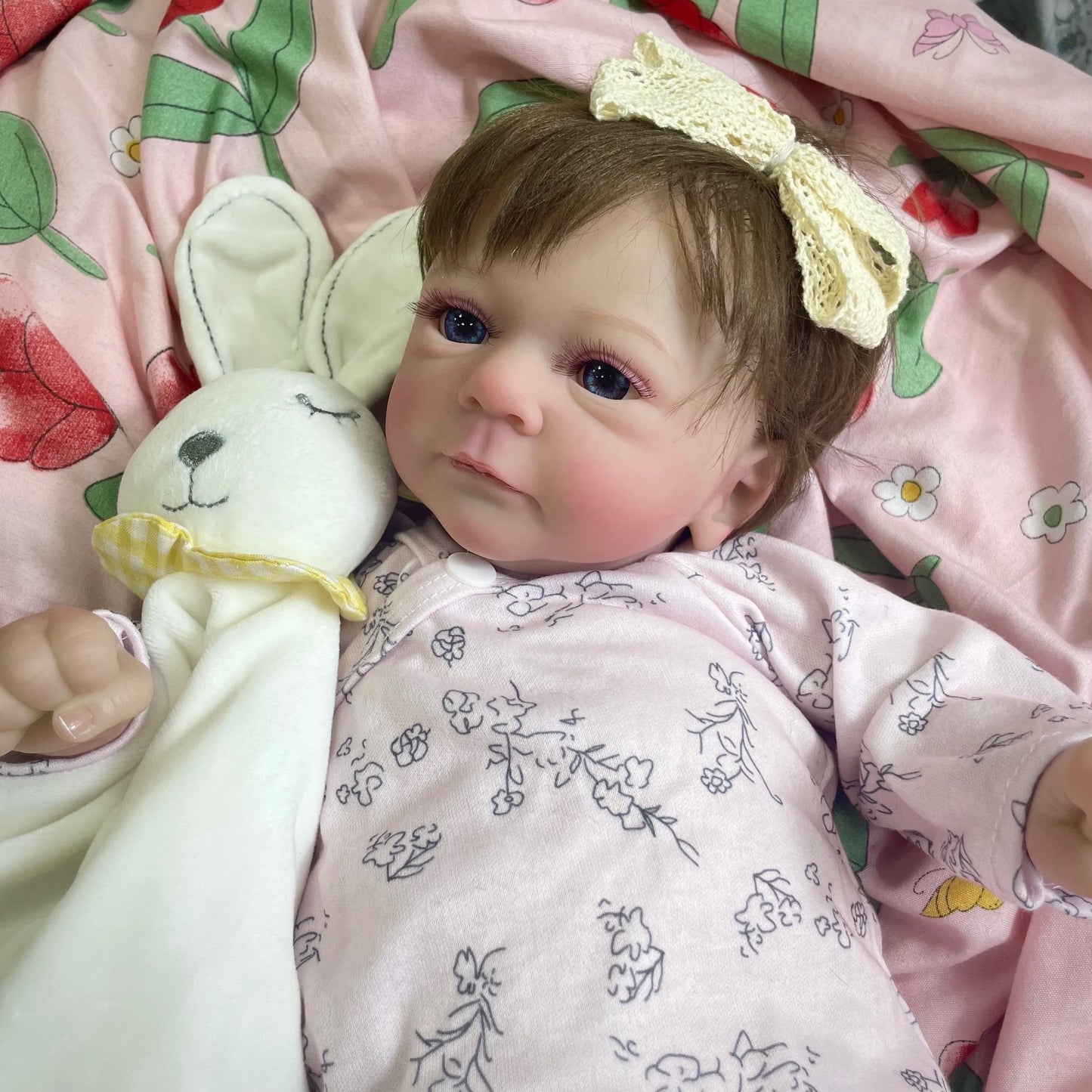17-18Inch Finished Reborn Dolls Felicia Silicone Vinyl or Cloth Doll Lifelike Adorable Newborn Girl Best Christmas Gift
