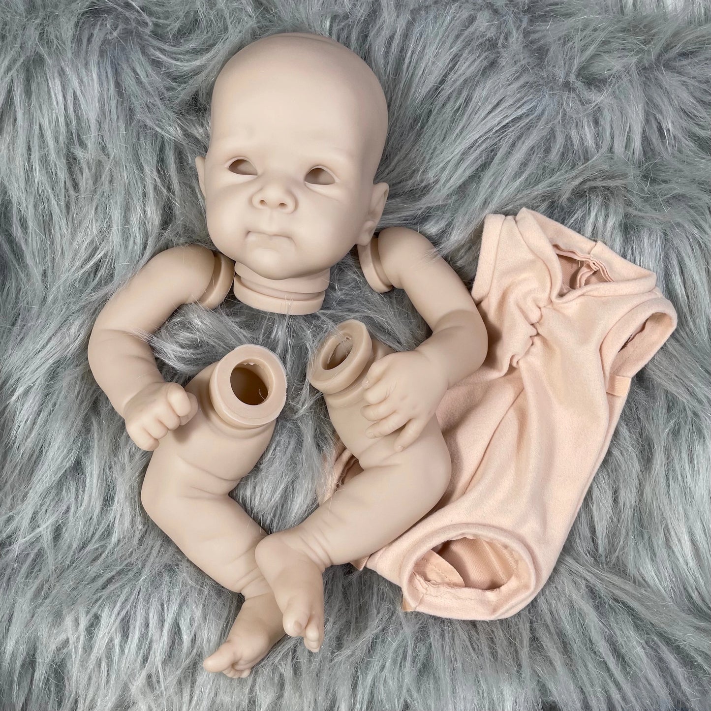 18-Inch Bettie Reborn Doll Kit - Lifelike Unfinished Vinyl Doll with Cloth Body in Fresh Color