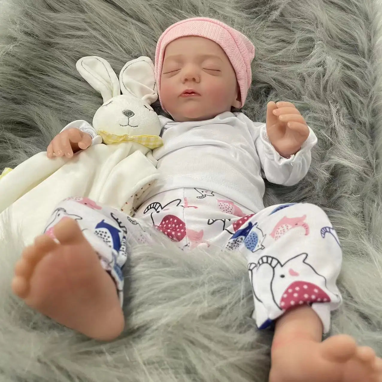 20 Inches Finished Reborn Baby Doll Alessia Lifelike Painted 3D Skin Tone Visible Veins Newborn Toy Christmas Gift for Girls