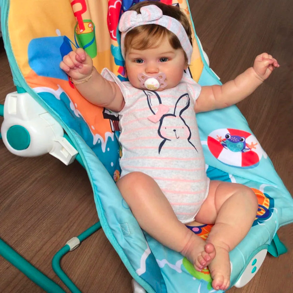50CM Adorable Reborn Baby Doll Maddie Hand-Detailed Painted with Visible Veins Lifelike 3D Painted Skin Tone Christmas Toy Gift