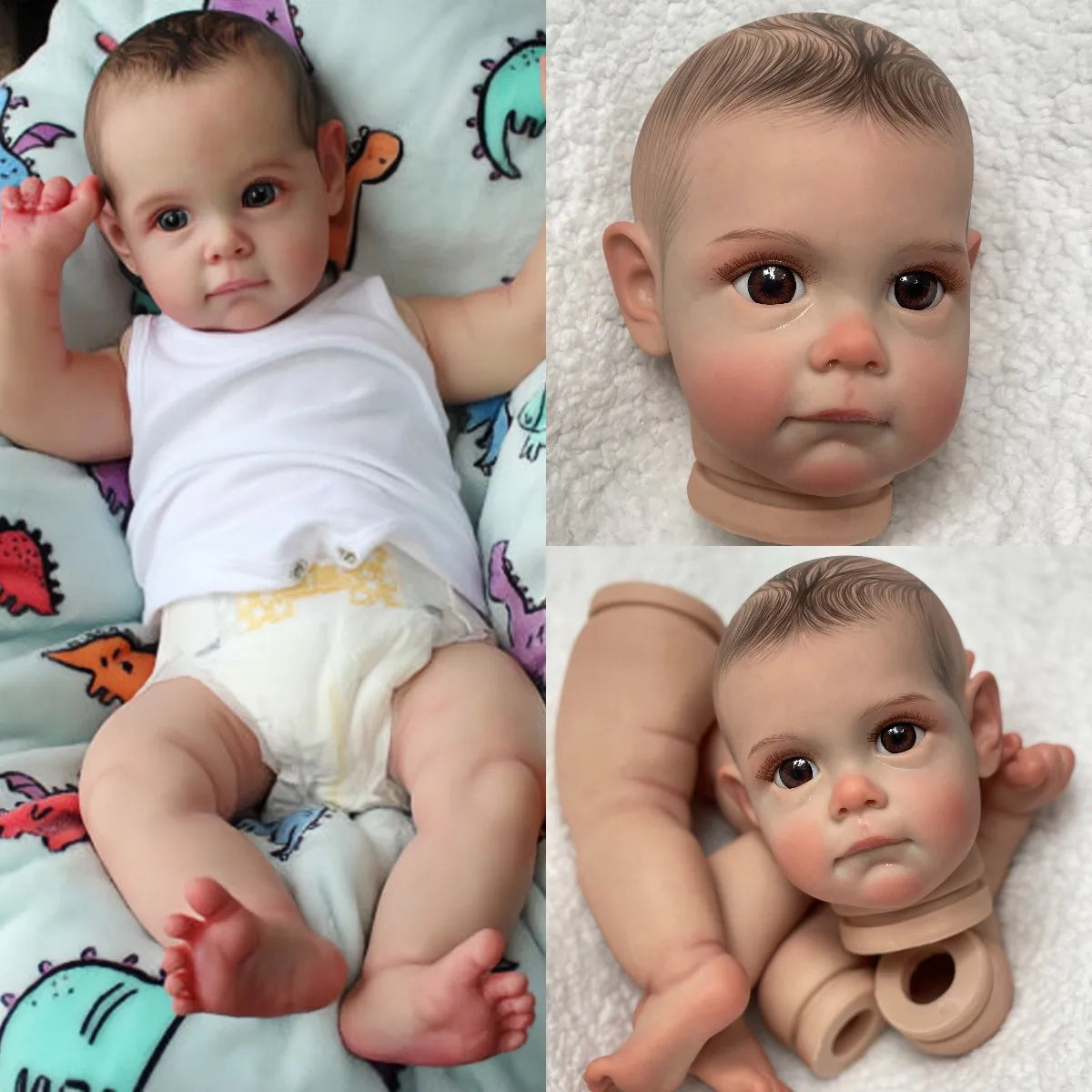 22 Inch Kit Reborn Painted Reborn Kits Maggie Bebe Reborn Doll DIY Painted Lifelike Unfinished Doll
