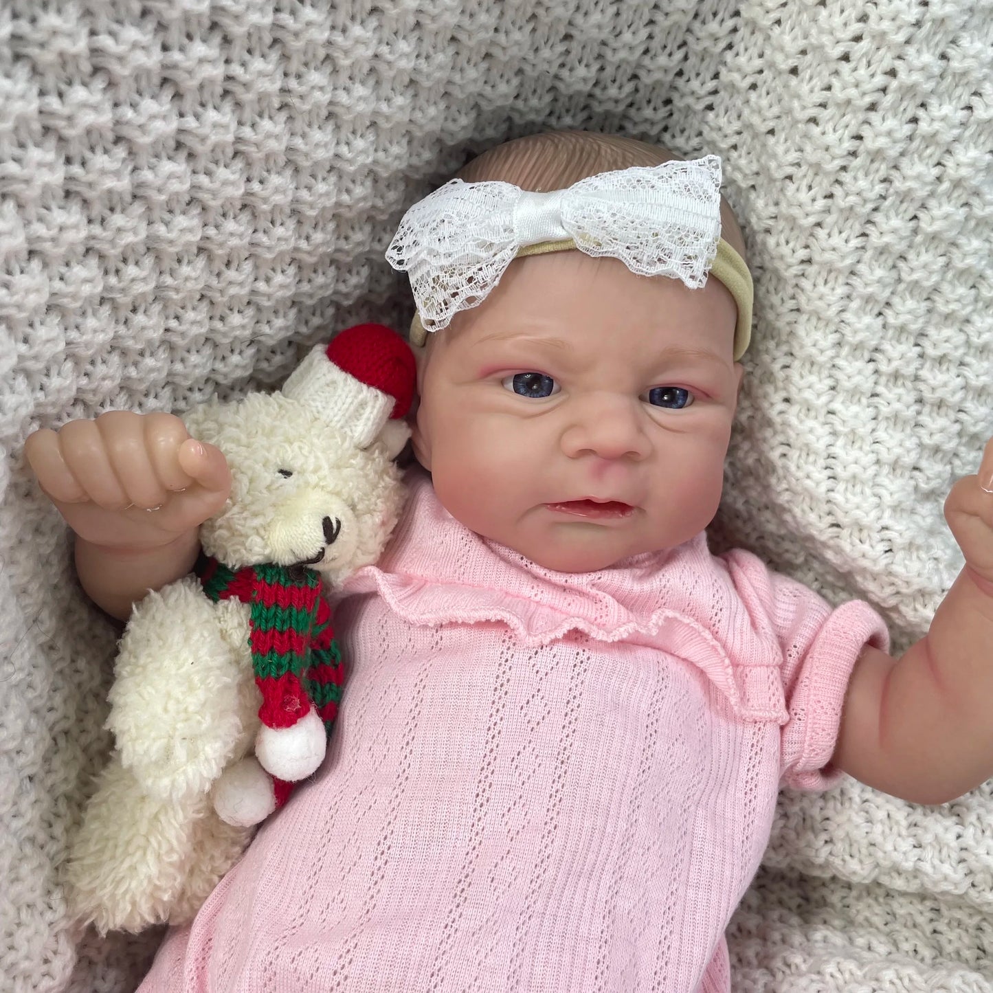 17Inch Painted Reborn Baby Doll Elijah Lifelike Newborn Doll Handmade Painted Hair 3D Skin Tone Visible Veins Gift for Girls