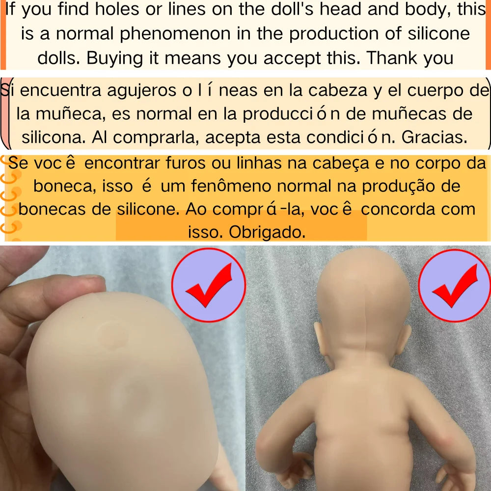 13.5 Inch Chubby Hayley Mini Reborn Full Body Silicone Reborn Baby Doll Girl Soft Solid Silicone Doll Birthday Christmas Gift