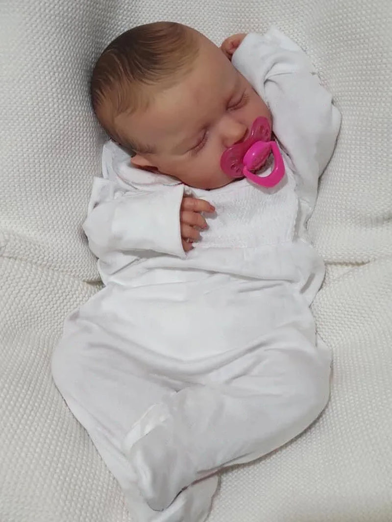 19Inch Finished Reborn Baby Dolls Loulou Already Painted Silicone Vinyl Cloth Surprise Toys Figure for Girls Christmas Gift