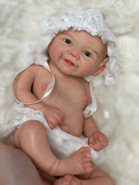 33Cm Cuddly Vivienne Solid Silicone Bebe Reborn Girl Handamde Soft Touch Feeling Muñecas Reborn Bebe Reborn Corpo De Silicone