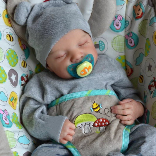 46CM Reborn Baby Doll Levi Mixed Silicone Vinyl or Cloth Doll Finished 3D Painted Skin Veins Art Collection Doll Gift for Girls