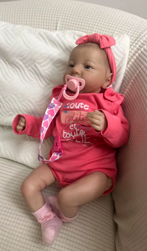 19 inch Pre-Painted Reborn Baby Doll – Levi, Awake, 3D Skin with Visible Veins and Cloth Body
