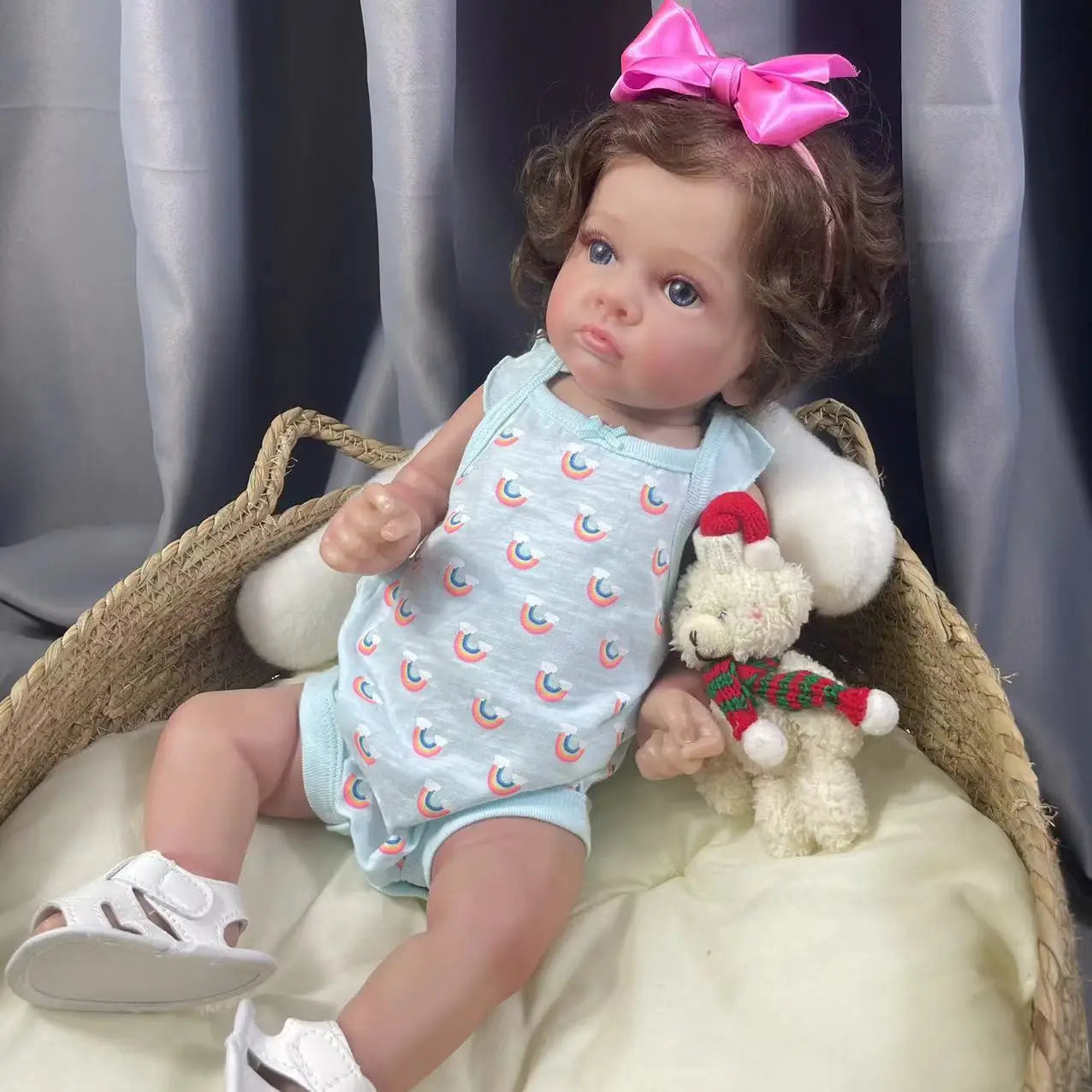 53CM Full Body Vinyl Girl Waterproof Reborn Doll Tutti Face Hand-Detailed Painting with Visible Veins Lifelike 3D Skin Tone Gift