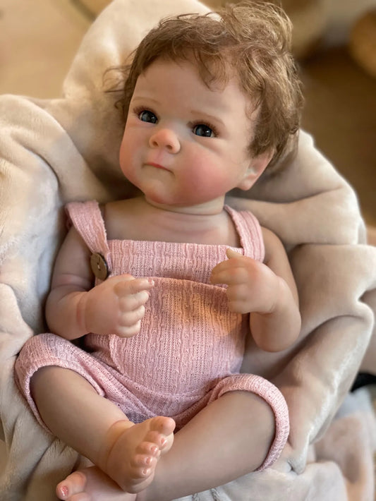 18 Inch Lifelike Bebe Bettie Girl Full Silicone Vinyl 3D Painted Newborn Baby Doll for Children Birthday Gifts
