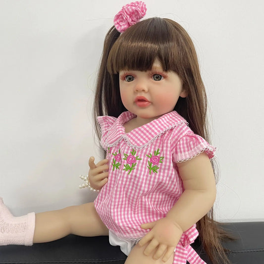 55CM 22Inch Full Silicone Vinyl Reborn Baby Betty Doll Lifelike Girl Cute Princess Toddler Bebe Birthday Christmas Gift