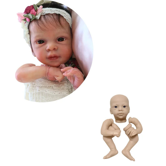 Mini 15 Inch Reborn Vinyl Doll Kit Leighton Rose Unfinished Doll Kit with Full Limbs Bebe Reborn Blank Kit Unpainted Reborn Kit