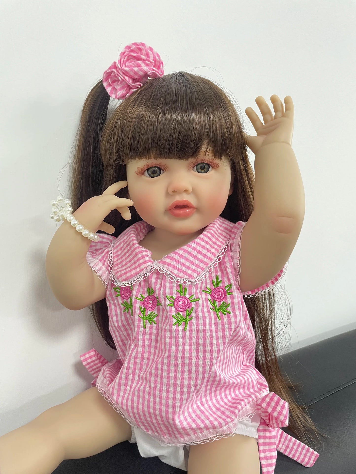 55CM 22Inch Full Silicone Vinyl Reborn Baby Betty Doll Lifelike Girl Cute Princess Toddler Bebe Birthday Christmas Gift