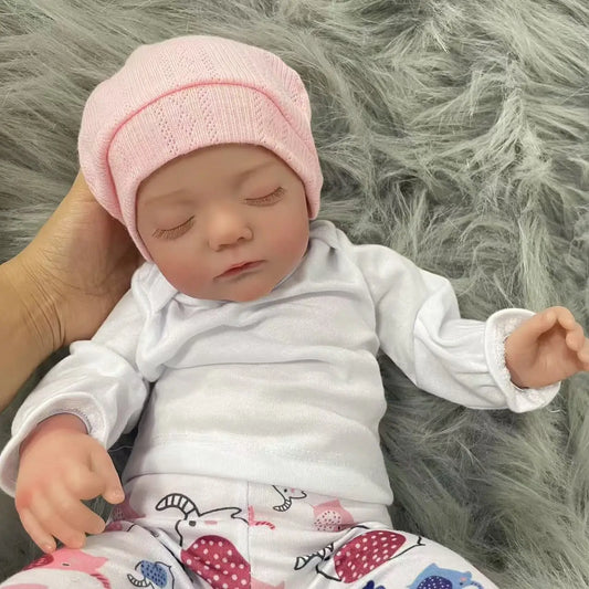 20 Inches Finished Reborn Baby Doll Alessia Lifelike Painted 3D Skin Tone Visible Veins Newborn Toy Christmas Gift for Girls