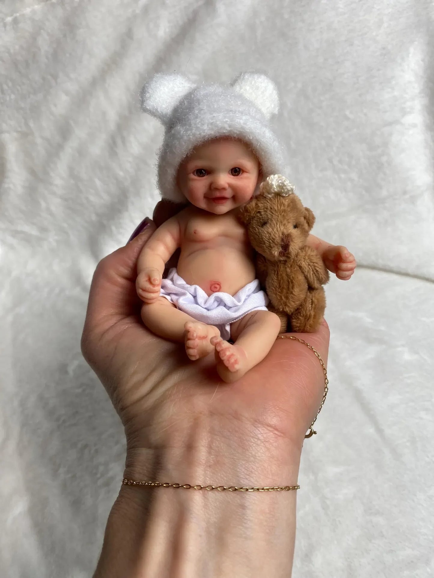 14-15Cm Cuddly Mini Palm Silicone Bebe Reborn Girl & Boy Flexible Soft Touch Can Washable Lifelike Reborn Silicone Doll