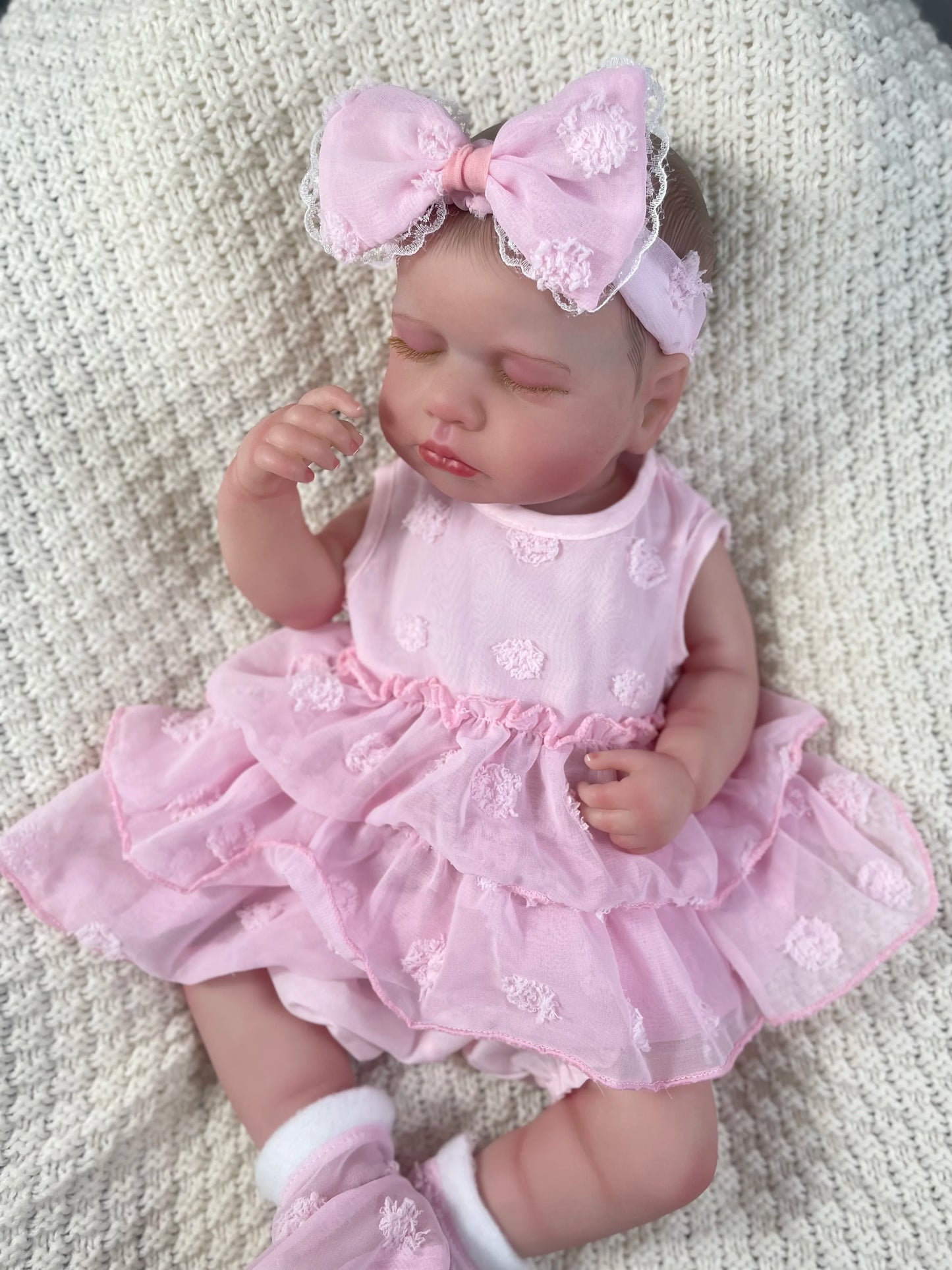 20 Inch Full Body Silicone Vinyl Reborn Loulou Girl Washable Reborn Baby Doll Adorable Reborn Toys Birthday Christmas Gift