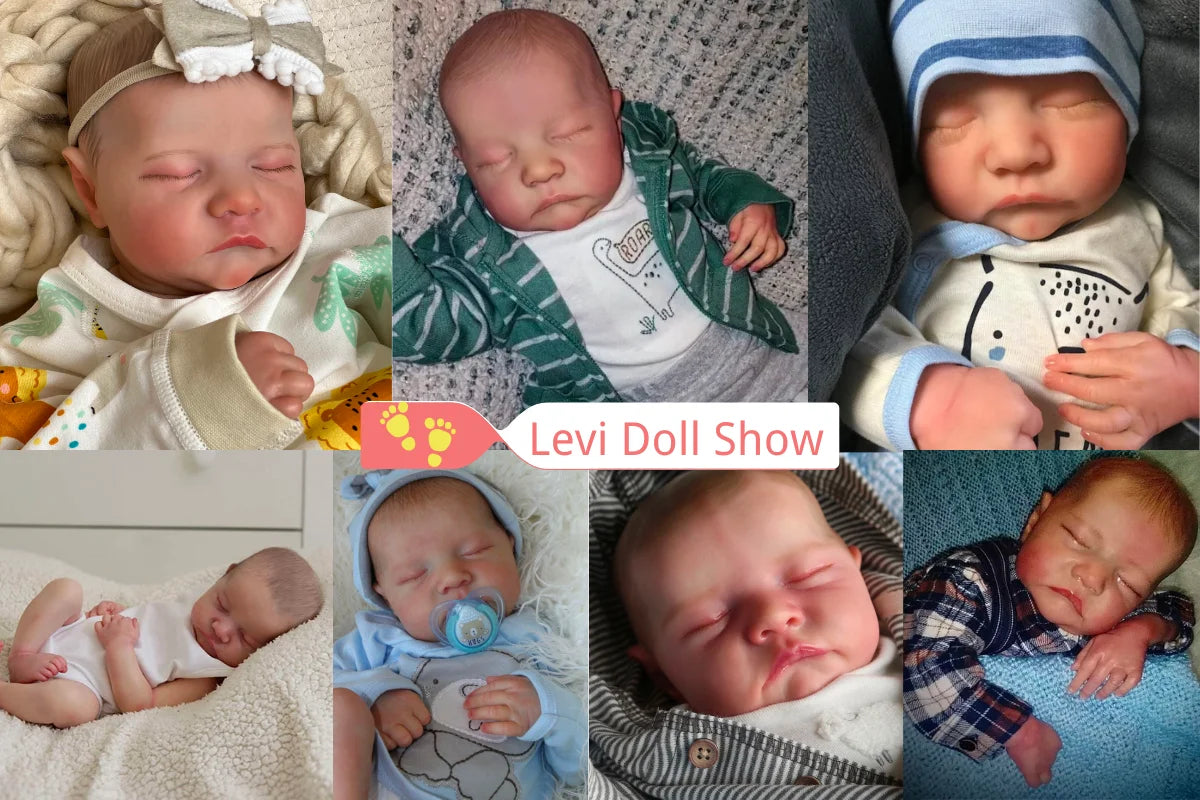 46CM Reborn Baby Doll Levi Mixed Silicone Vinyl or Cloth Doll Finished 3D Painted Skin Veins Art Collection Doll Gift for Girls