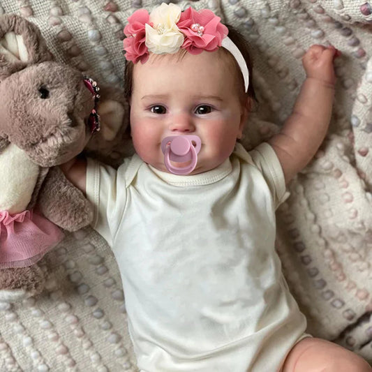 50CM Full Vinyl Body Girl Waterproof Reborn Doll Maddie Hand-Detailed Painted Visible Veins Lifelike Doll Christmas Toy Gift