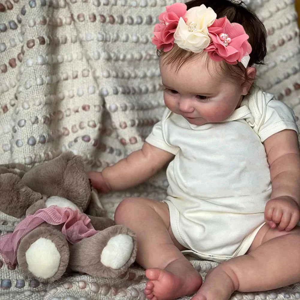 50CM Full Vinyl Body Girl Waterproof Reborn Doll Maddie Hand-Detailed Painted Visible Veins Lifelike Doll Christmas Toy Gift