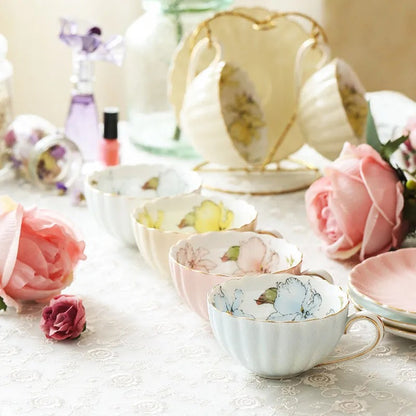 Porcelain Tea Set, Pink, 200ml, English Afternoon Tea Cup